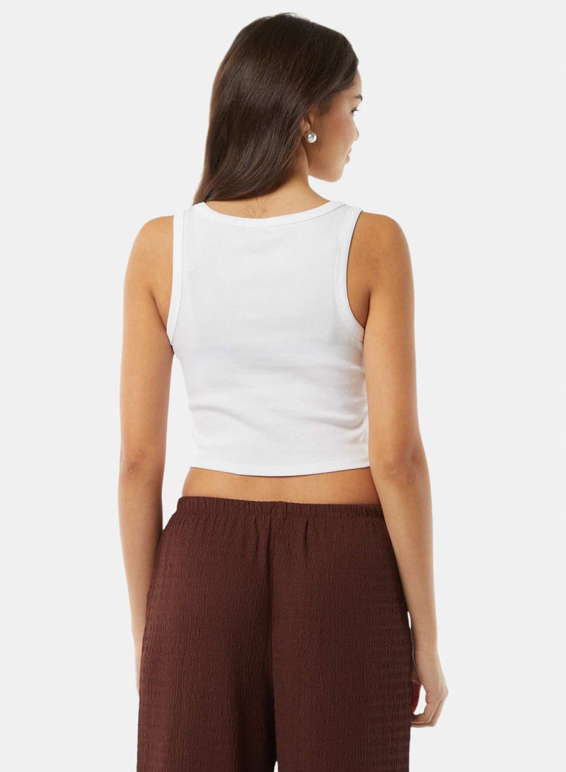 Kiabi Cropped Plain Tank Top - Image 1